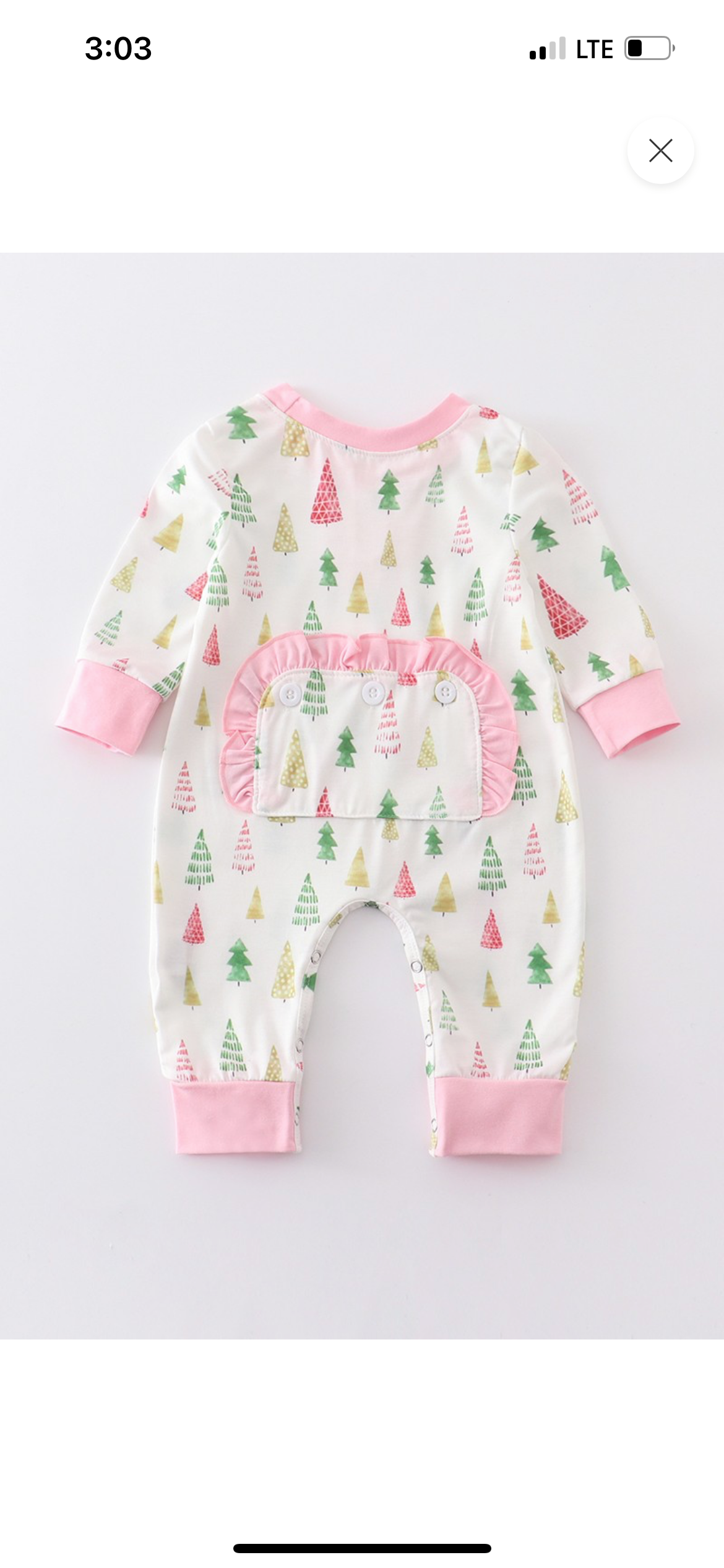 Pink Christmas Tree Romper