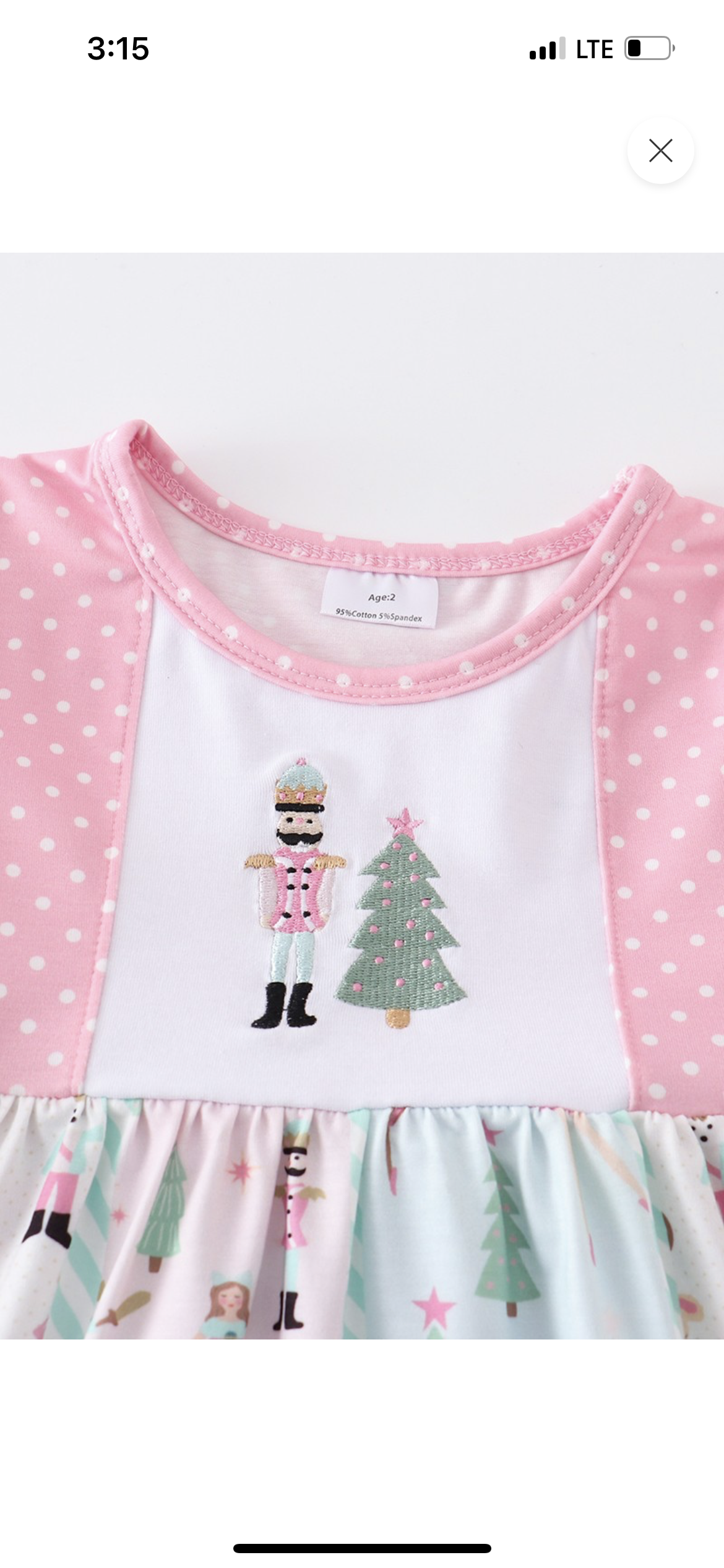 Pink Nutcracker Embroidery Dress with tie back!