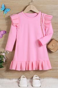 Girls long sleeve ruffle dress (2 colors)