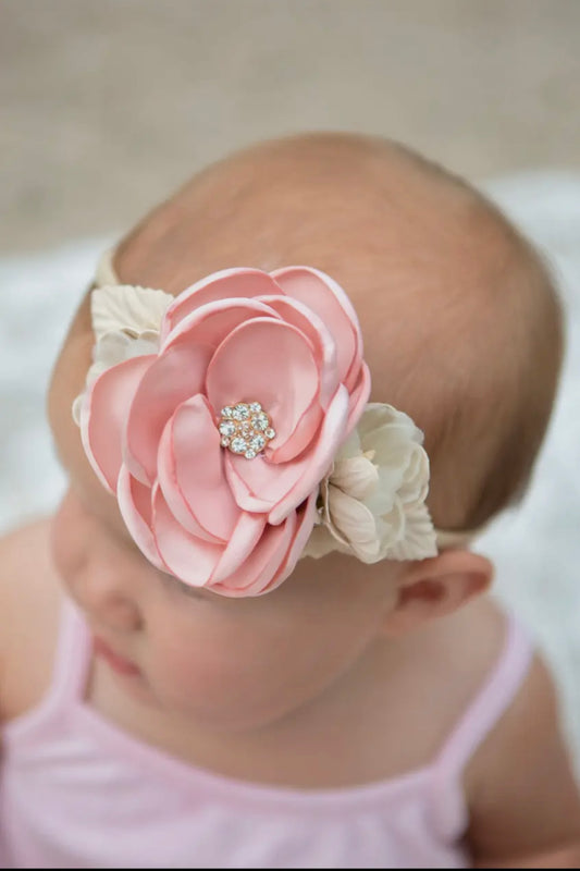 Layered pink petal flower headband